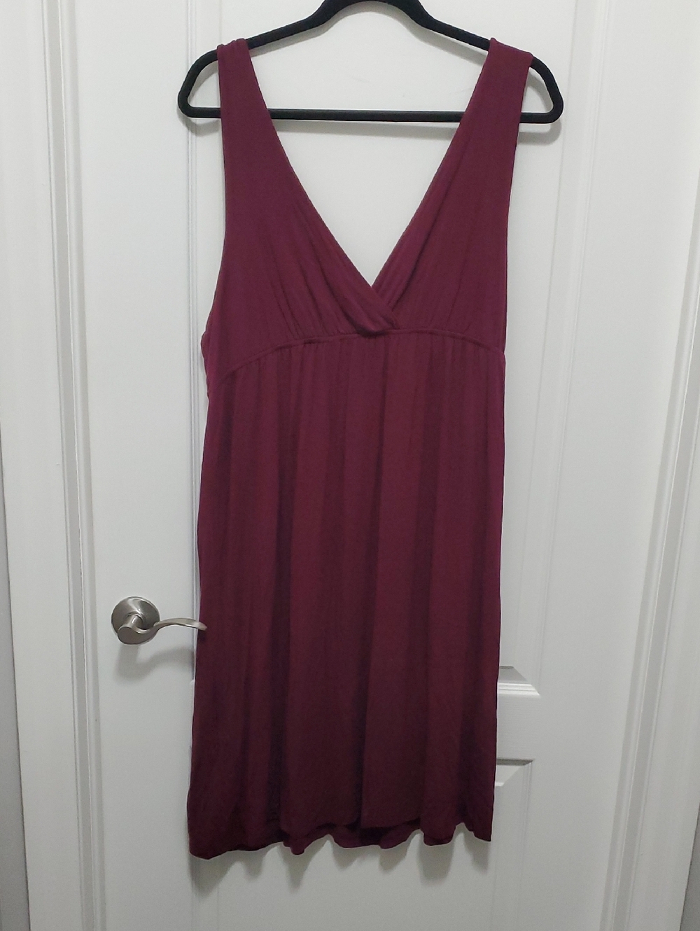 Joe Fresh Sleeveless V-Neck Midi Dress in Burgundy